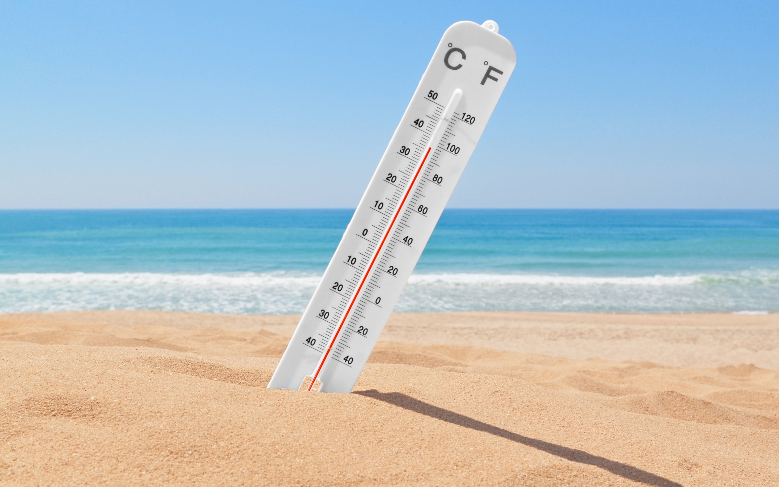 thermometer at the beach